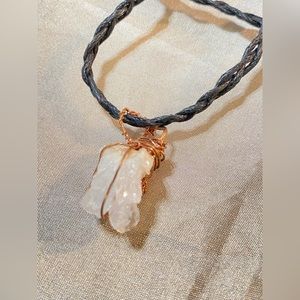 Seized ice wall citrine crystal, jewelry necklace, hand made